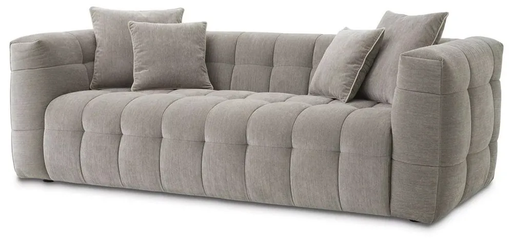Casa Padrino divano di lusso grigio 230 x 100 x A. 75 cm - Divano soggiorno con 4 cuscini - Mobili da soggiorno - Mobili di lusso - Arredi da soggiorno - Arredi di lusso - Qualità di lusso Neue Ware
