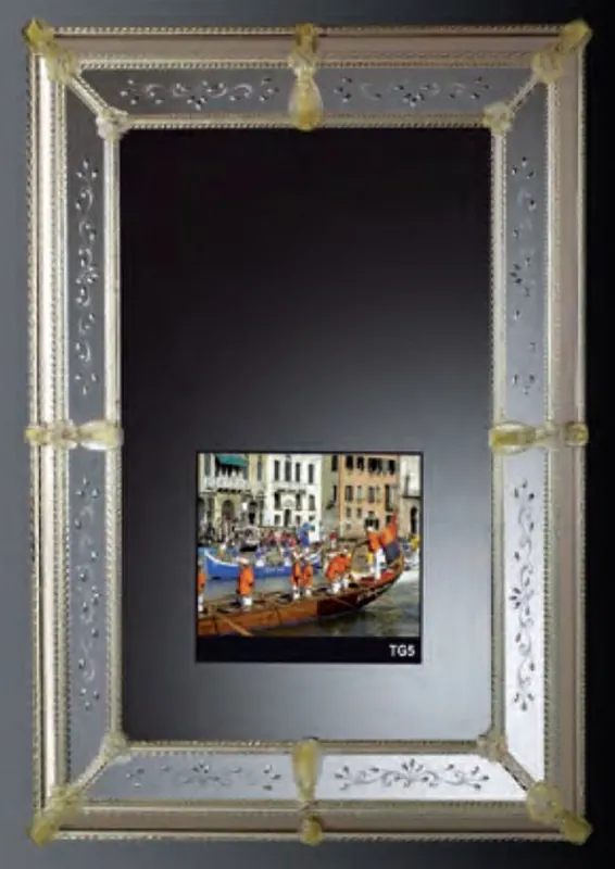 Sale Casa Padrino specchio barocco di lusso oro - Magnifico specchio da parete in stile veneziano con TV 19 pollici integrata - Mobili barocchi - Mobili di lusso stile barocco - Fatto in Italia