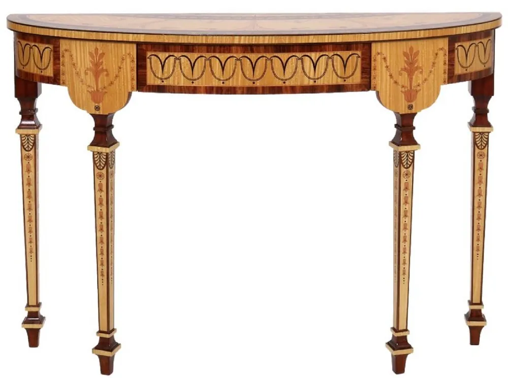 Preiswert Casa Padrino consolle barocco di lusso naturale / marrone - Consolle in legno massello fatta a mano con cassetto - Mobili soggiorno di lusso in stile barocco - Mobili barocchi - Arredi barocchi
