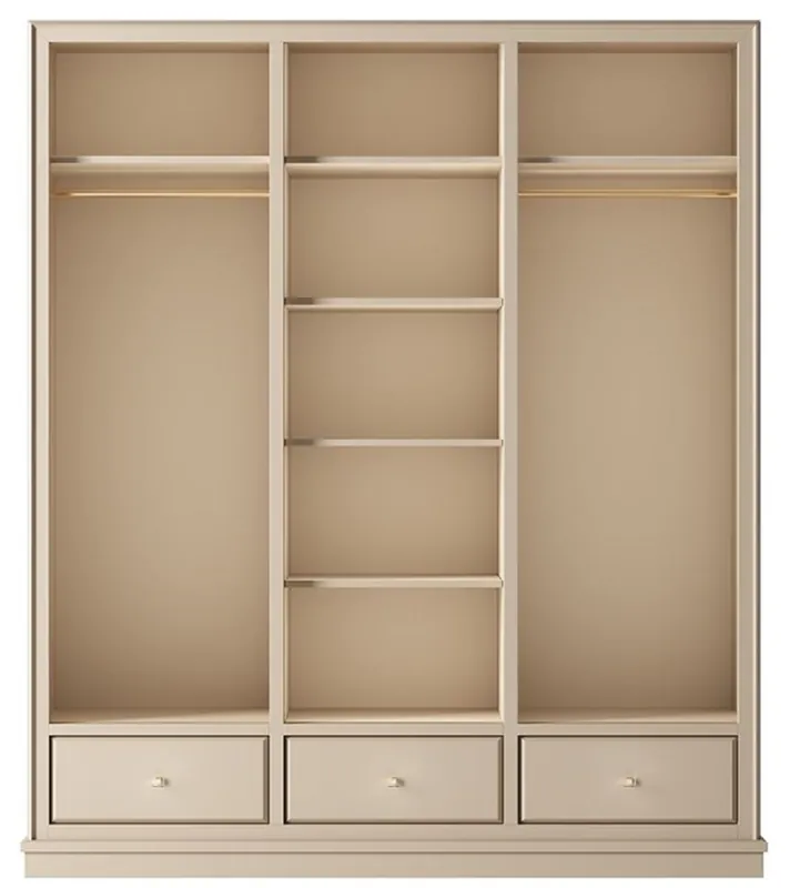 Top-Angebot Casa Padrino Armadio di Lusso Beige 200 x 60 x A. 230 cm - Armadio Camera da Letto Aperta - Mobili Camera da Letto - Mobili Hotel - Arredi di Lusso - Arredi Camera da Letto - Mobili di Lusso