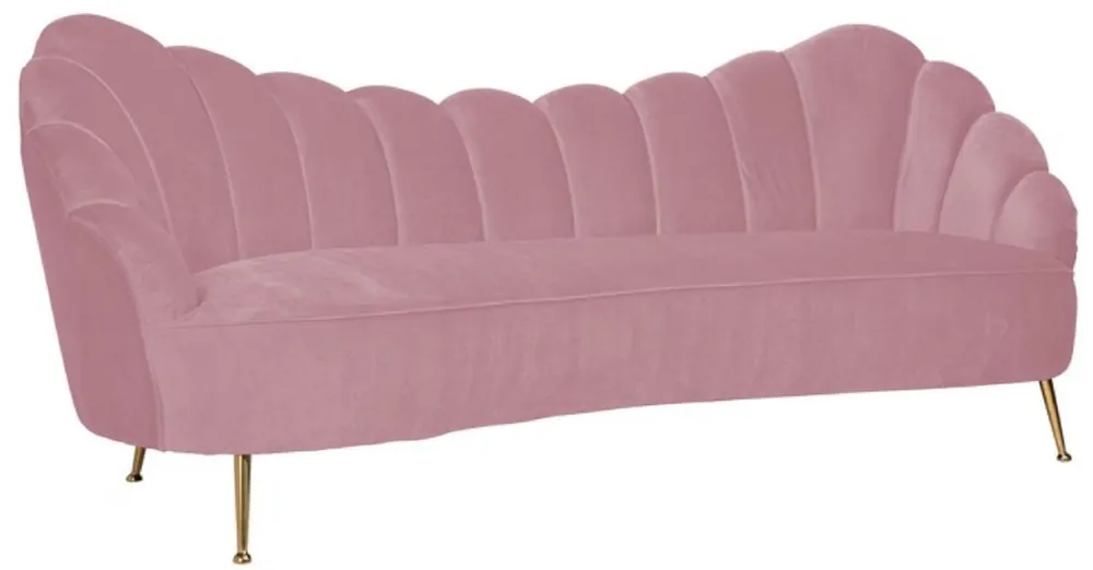 Casa Padrino divano di lusso in velluto rosa / oro 230 x 94 x A. 90 cm - Divano soggiorno con pregiato tessuto in velluto - Mobili soggiorno - Mobili di lusso - Arredi soggiorno - Arredi di lusso Beliebt