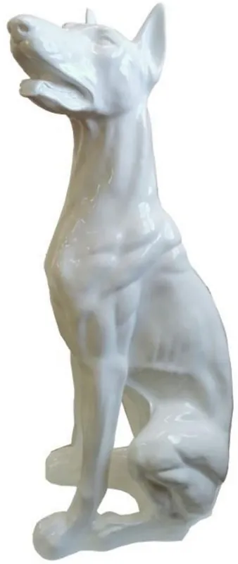 Casa Padrino scultura decorativa di lusso cane doberman bianco A. 80 cm - Grande figura decorativa - Scultura decorativa XXL - Figura decorativa XXL - Figura animale XXL - Figure XXL di lusso Neue Kollektion