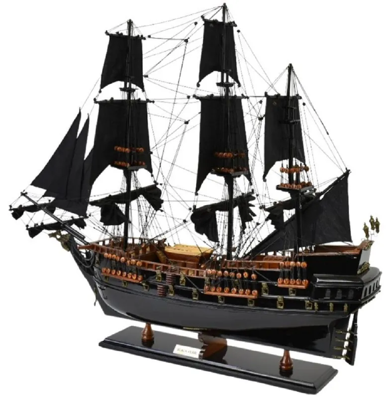 Casa Padrino nave pirata di lusso Black Pearl nero / marrone 87 x 27 x A. 73 cm - Nave decorativa fatta a mano - Nave in legno - Veliero - Nave da guerra - Modellino di nave - Accessori decorativi Rabatt