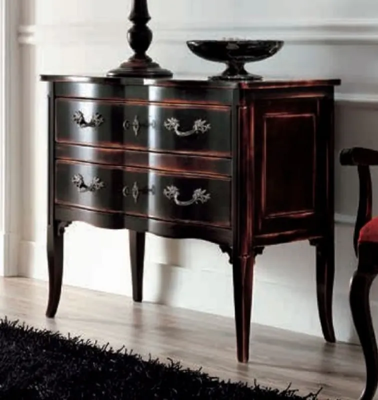 Jetzt Bestellen Casa Padrino cassettone barocco di lusso nero antico / argento - Cassettone fatto a mano con 2 cassetti - Mobili camera da letto - Mobili barocchi - Qualità di lusso - Fatto in Italia