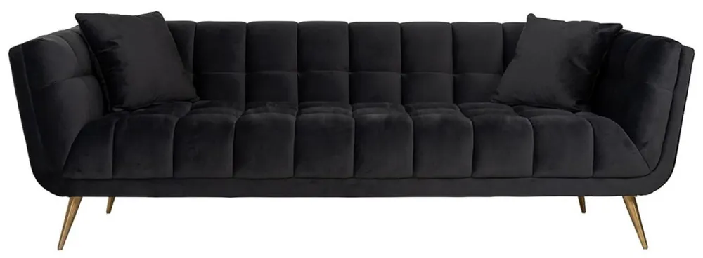 Solange Der Vorrat Reicht Casa Padrino divano in velluto di lusso antracite / oro 230 x 91 x A. 75 cm - Divano da soggiorno - Mobili da soggiorno - Mobili di lusso - Arredi da soggiorno - Arredi di lusso - Qualità di lusso