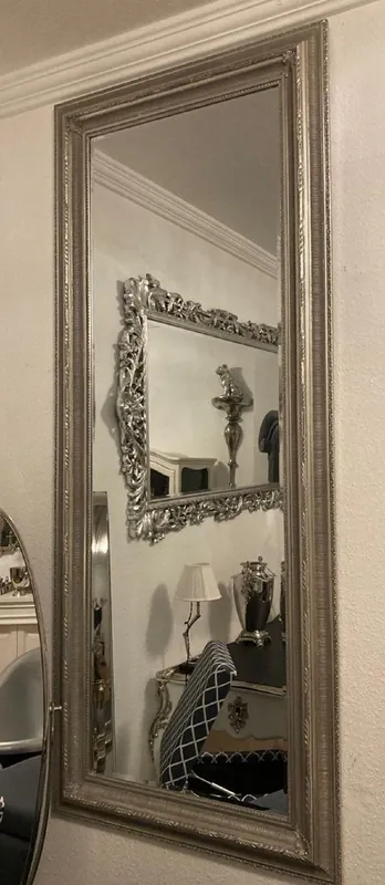 Casa Padrino specchio barocco argento - Specchio da parete rettangolare in stile barocco - Specchio per guardaroba barocco fatto a mano - Mobili barocchi - Interni barocchi - Nobile e Magnifico Zertifiziert