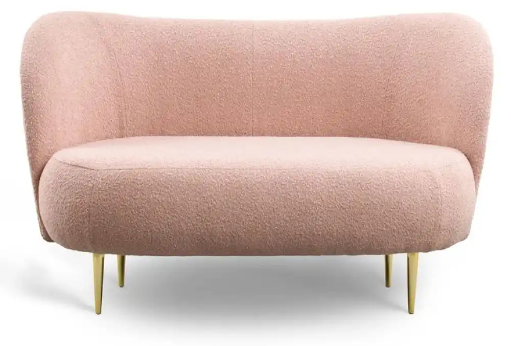Finale Aktion Casa Padrino divano a 2 posti di lusso rosa / oro 130 x 72 x A. 80 cm - Divano da soggiorno con schienale curvo - Mobili da soggiorno - Mobili di lusso - Arredi da soggiorno - Arredi di lusso