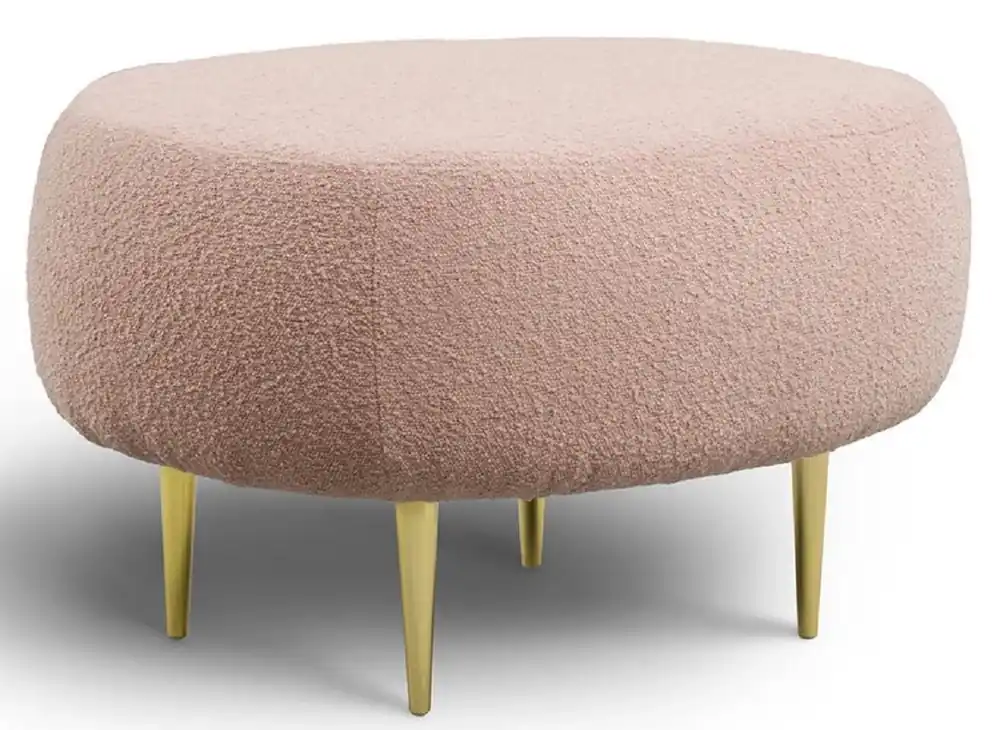 Direkt Vom Hersteller Casa Padrino sgabello di lusso rosa / oro 76 x 67 x A. 44 cm - Sgabello da soggiorno imbottito con gambe in metallo - Poggiapiedi - Mobili da soggiorno - Mobili di lusso - Arredi di lusso
