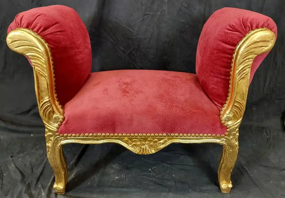 Mega-Angebot Casa Padrino sgabello barocco rosso / oro - Sgabello stile antico fatto a mano - Sgabello stile barocco - Mobile soggiorno in stile barocco - Mobile stile barocco - Mobile barocco