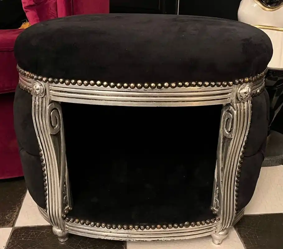 Knallerangebot Casa Padrino letto per cani e gatti in stile barocco nero / argento - Divano per cani e gatti in stile barocco - Mobili barocchi per cani e gatti - Mobili per animali barocchi - Nobile e Magnifico
