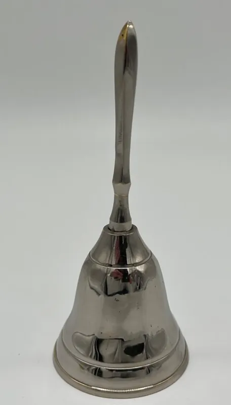 Casa Padrino campanello a mano ottone nichelato Ø 4,5 x A. 11 cm - campanello da tavolo - campanello di servizio - campanello gastronomia - campanello hotel Mega-Angebot