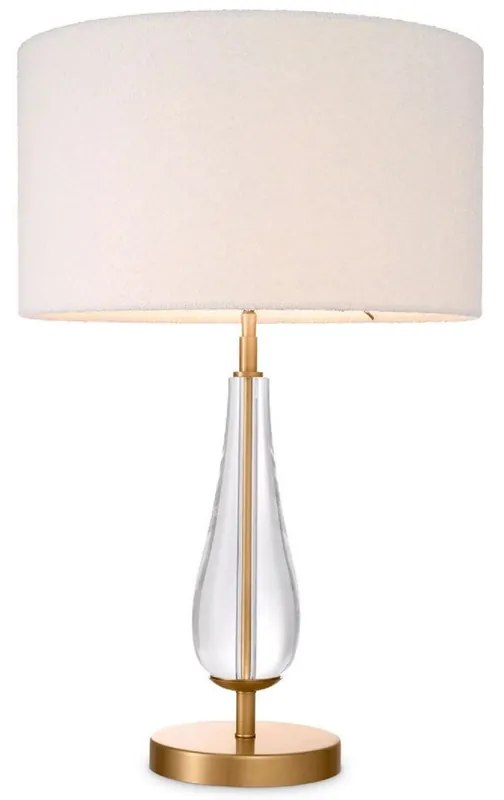 Wochenendangebot Casa Padrino lampada da tavolo di lusso in cristallo ottone antico / crema Ø 45 x A. 70,5 cm - Elegante lampada da scrivania con fine cristallo - Illuminazione di lusso - Mobili di lusso