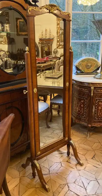 Casa Padrino specchio da terra barocco marrone / oro - Specchio girevole in legno massello in stile barocco - Specchio camera da letto - Specchio hotel - Mobili camera da letto - Mobili Barocchi Bestpreis