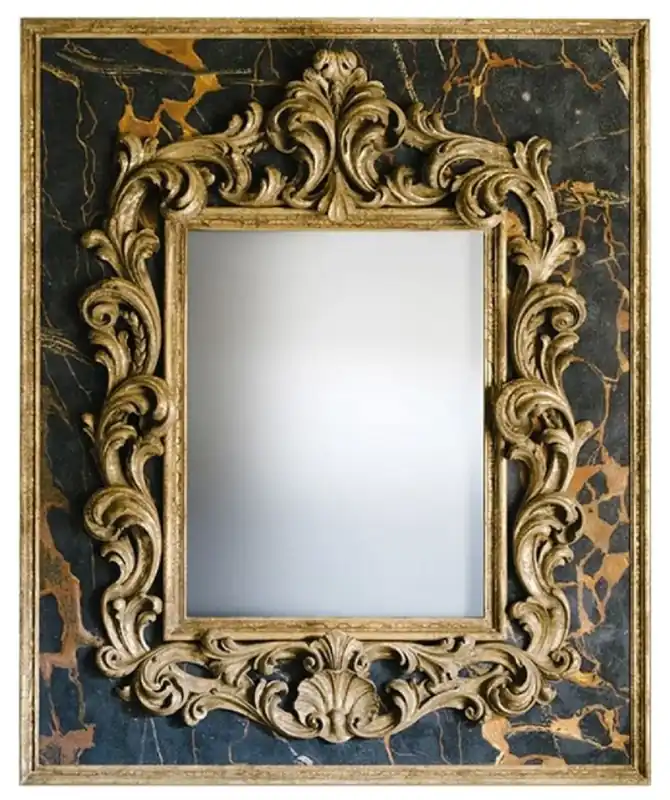 Highlight Casa Padrino Specchio Barocco di Lusso Oro Antico / Nero - Fatto in Italia