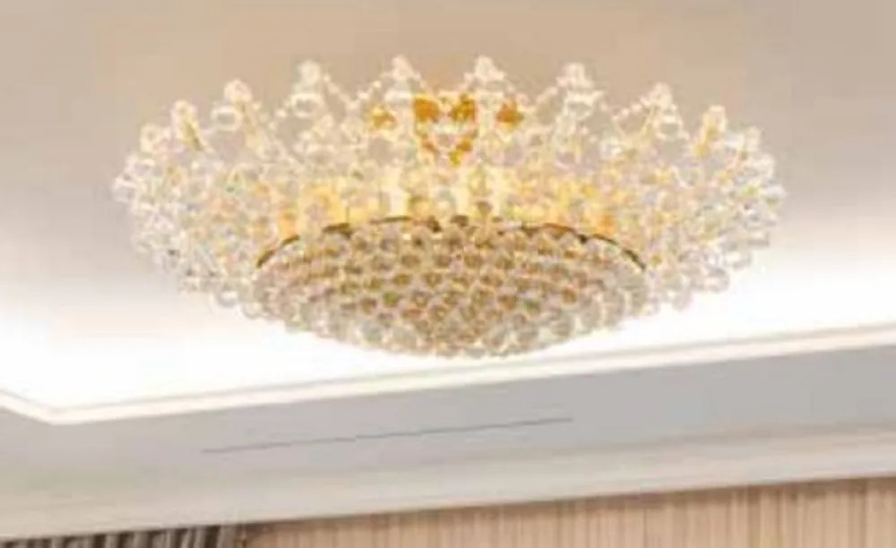 Letzte Chance Casa Padrino lampada di copertura in cristallo barocco di lusso oro / argento Ø 105 x A. 35 cm - Lampada da soffitto rotonda barocco con cristallo veneziano - Qualità di lusso - Fatto in Italia