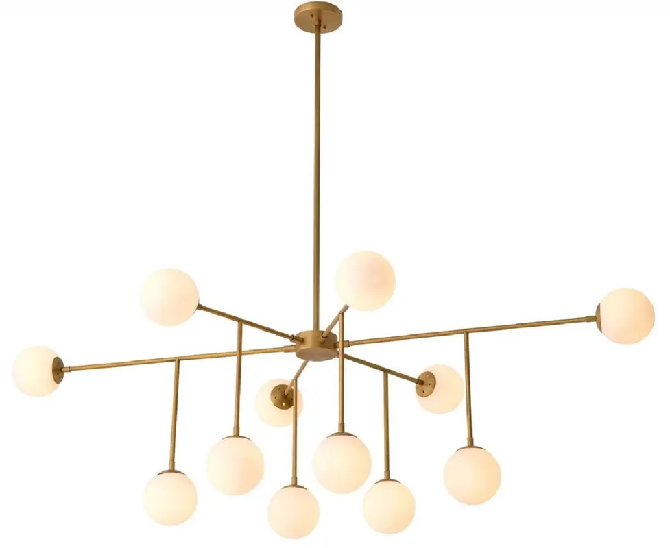 Online Kaufen Casa Padrino lampadario di lusso ottone antico / bianco 187 x 120 x A. 50 cm - Lampadario da soggiorno con bracci regolabili - Illuminazione di lusso - Interni di lusso - Qualità di lusso