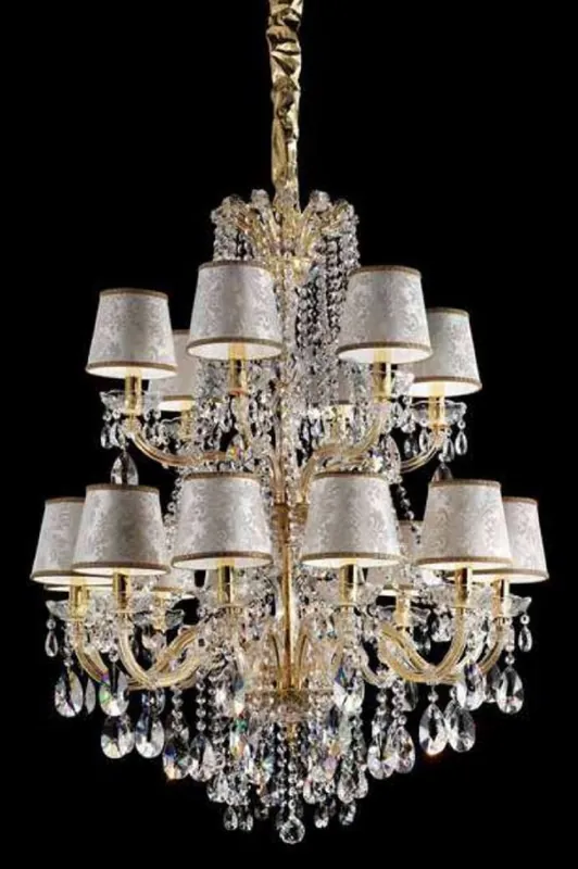 Casa Padrino lampadario barocco di lusso in vetro cristallo oro / argento Ø 85 x A. 100 cm - Lampadario grande con cristallo veneziano - Nobile e Magnifico - Qualità di Lusso - Fatto in Italia Sichere Zahlung