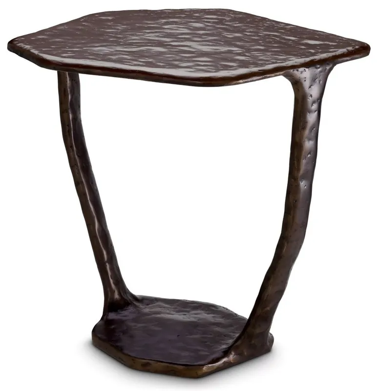 Markenprodukt Casa Padrino tavolino di design di lusso bronzo 48 x 46 x A. 50 cm - Tavolo in alluminio - Mobili per soggiorno - Mobili di lusso - Arredi di lusso - Arredi per soggiorno