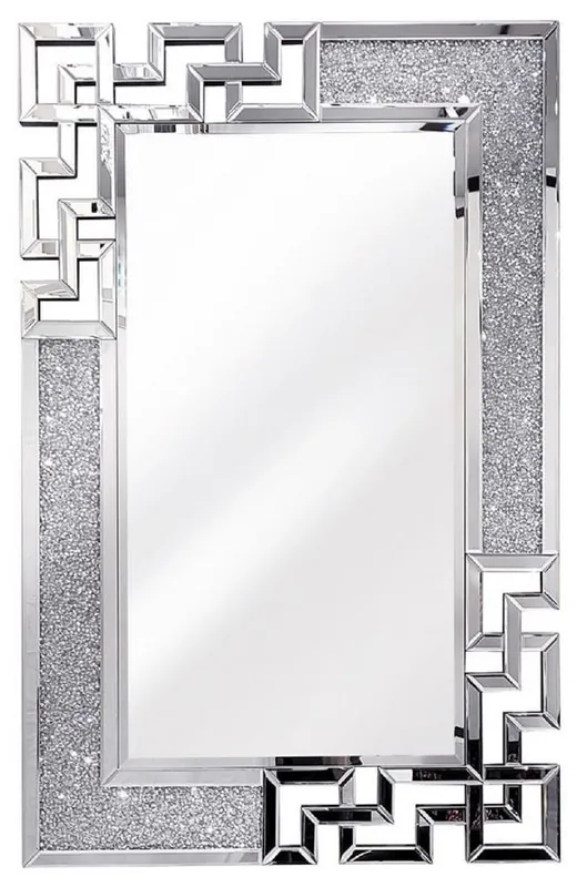 Neu Im Sortiment Casa Padrino specchio da parete in cristallo di design 80 x 3 x A. 120 cm - Specchio rettangolare con cristalli in vetro - Specchio soggiorno - Specchio camera da letto - Specchio guardaroba