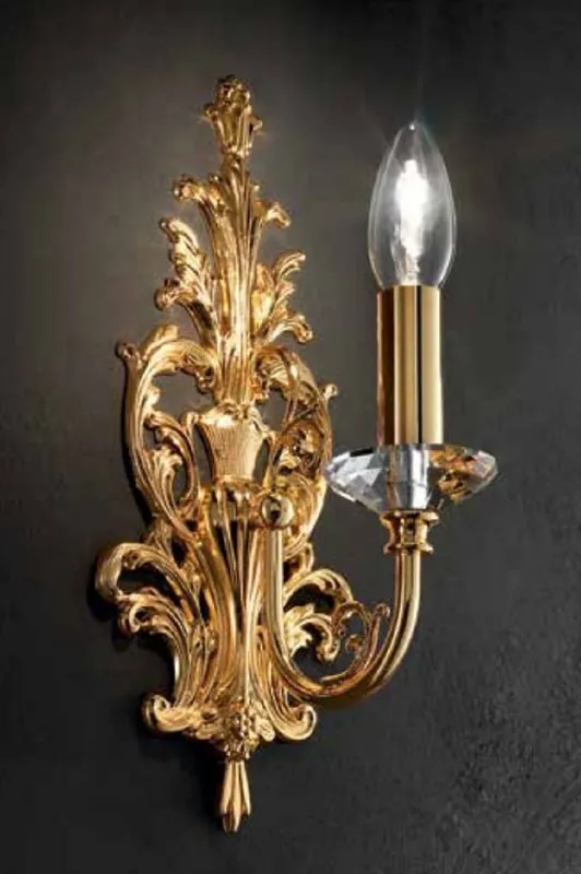 Beliebt Casa Padrino lampada da parete barocco di lusso in cristallo oro 15 x 15 x A. 33 cm - Magnifica lampada da parete in stile barocco - Luci barocche - Qualità di lusso - Fatto in Italia