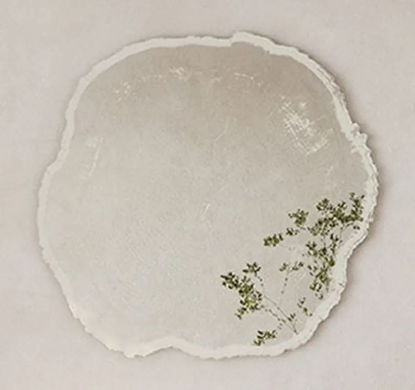 Geprüft Casa Padrino specchio da parete di lusso nel design a fetta d'albero bianco / beige 80 x 2,5 x A. 78 cm - Specchio da soggiorno - Specchio per camera da letto - Specchio per guardaroba