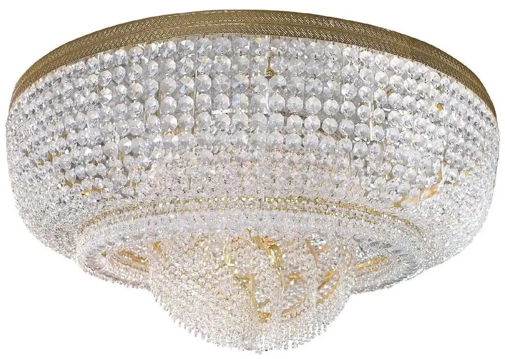 Casa Padrino lampada di copertura in cristallo barocco di lusso oro Ø 120 cm - Lampada da soffitto rotonda in stile barocco - Lampadario barocco da soffitto per soggiorno - Luci barocche Jetzt Bestellen