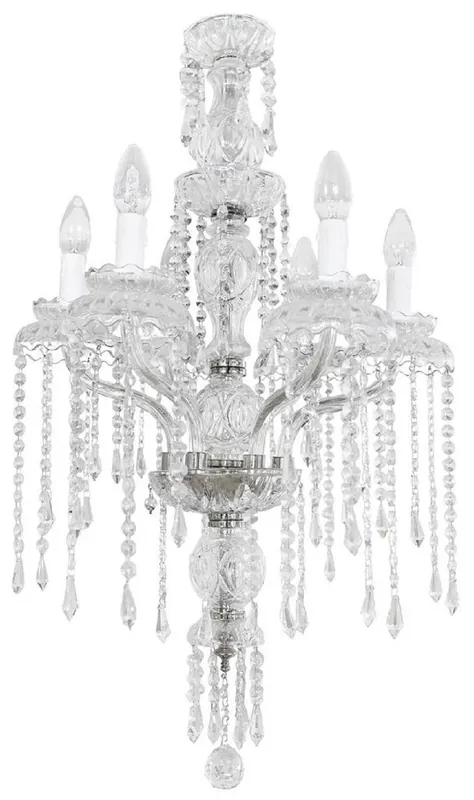 Sofort Bestellen Casa Padrino lampadario barocco di lusso in cristallo argento Ø 45 cm - Magnifico lampadario da soggiorno in stile barocco - Lampadario per hotel - Luci barocche in cristallo - Interno barocco