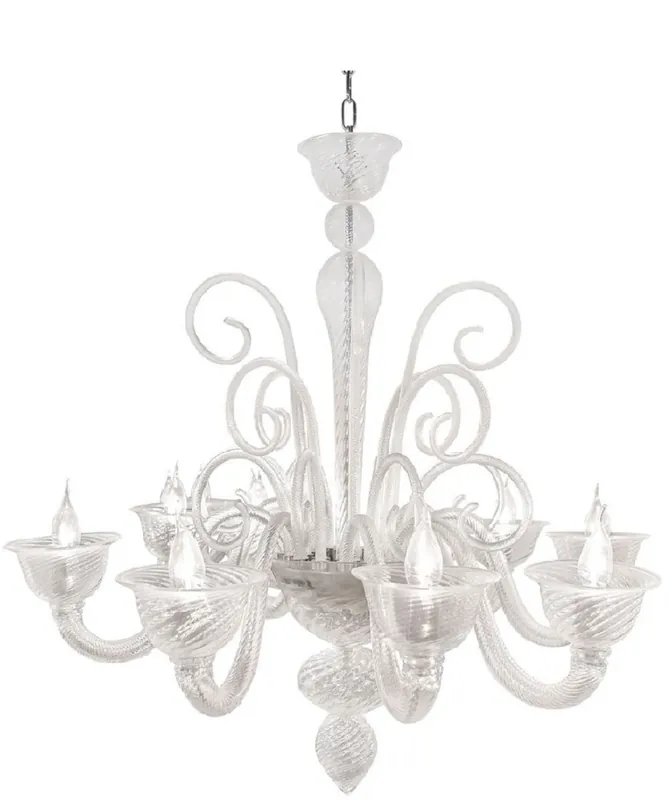 Casa Padrino lampadario barocco di lusso in cristallo argento Ø 80 cm - Magnifico lampadario da soggiorno in stile barocco - Lampadario per hotel - Luci barocche - Interno barocco Nur Für Kurze Zeit
