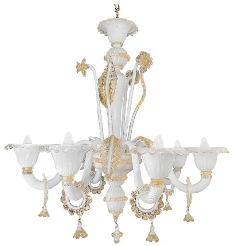 Direktkauf Casa Padrino lampadario barocco di lusso bianco Ø 85 cm - Magnifico lampadario da soggiorno in stile barocco - Lampadario per hotel - Luci barocche - Interno barocco