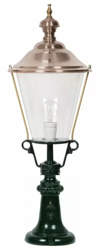 Expressversand Casa Padrino lampada da terra da giardino Art Nouveau verde / rame Ø 29 x A. 87 cm - Lanterna da giardino - Lampada da giardino - Illuminazione da giardino nostalgica - Luci giardino nostalgiche