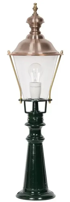 Bestseller Casa Padrino lampada da terra da giardino Art Nouveau verde / rame Ø 22 x A. 75 cm - Lanterna da giardino - Lampada da giardino - Illuminazione da giardino nostalgica - Luci giardino nostalgiche