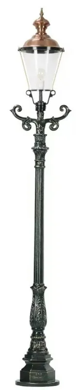 Sichere Zahlung Casa Padrino lampada da terra da giardino Art Nouveau verde / rame 42 x 30 x A. 260 cm - Lanterna da giardino - Lampada da giardino - Illuminazione da giardino nostalgica - Luci giardino nostalgiche