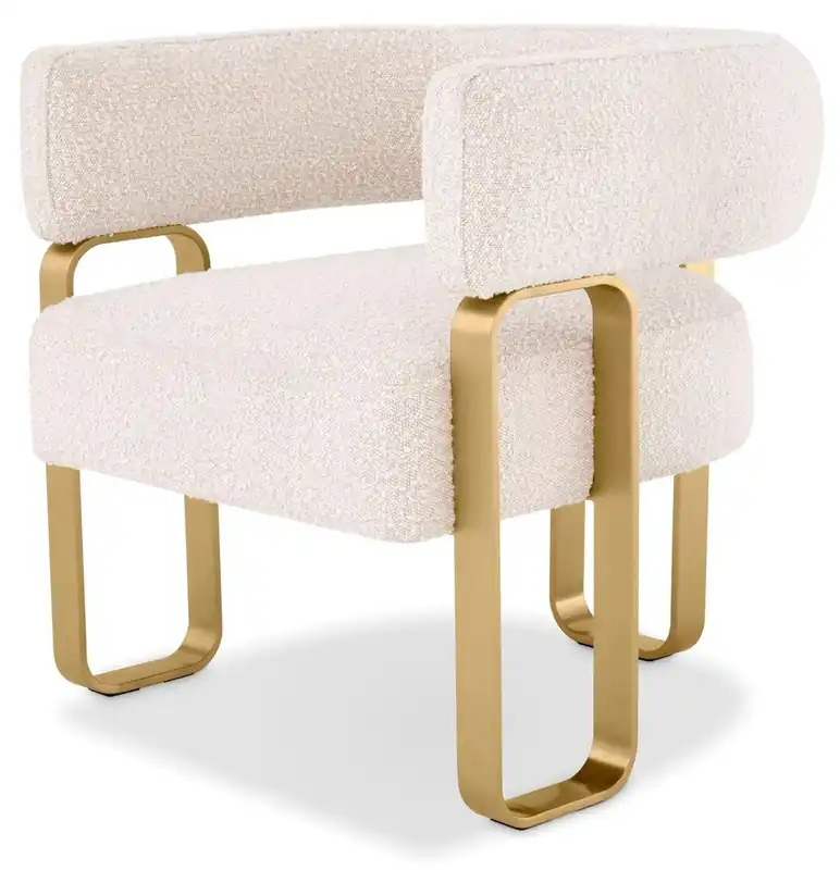 Preisreduziert Casa Padrino poltrona di lusso crema / ottone 73 x 66 x A. 70 cm - Poltrona da soggiorno - Mobili da soggiorno - Mobili di lusso - Arredi da soggiorno - Arredi di lusso - Di lusso mobili