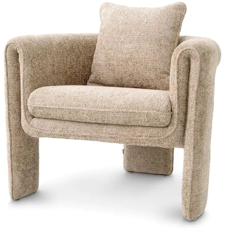 Casa Padrino poltrona di lusso sabbia 81 x 77 x A. 68 cm - Poltrona da soggiorno - Mobili da soggiorno - Mobili di lusso - Arredi da soggiorno - Arredi di lusso - Di lusso mobili Top-Seller