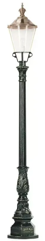 Echt Casa Padrino lanterna da giardino Art Nouveau verde / rame Ø 29 x A. 218 cm - Lampada da terra da giardino in alluminio verniciato a polvere - Illuminazione nostalgica - Luci nostalgiche