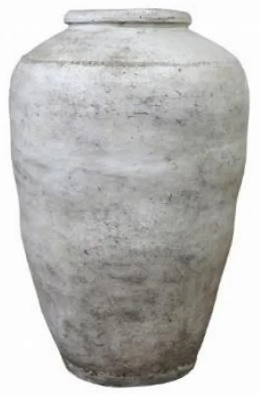 Casa Padrino vaso barocco di lusso in terracotta bianco antico Ø 45 x A. 147 cm - Vaso per fiori in stile antico fatto a mano - Vaso per piante - Decorazione da giardino in stile barocco Beliebt