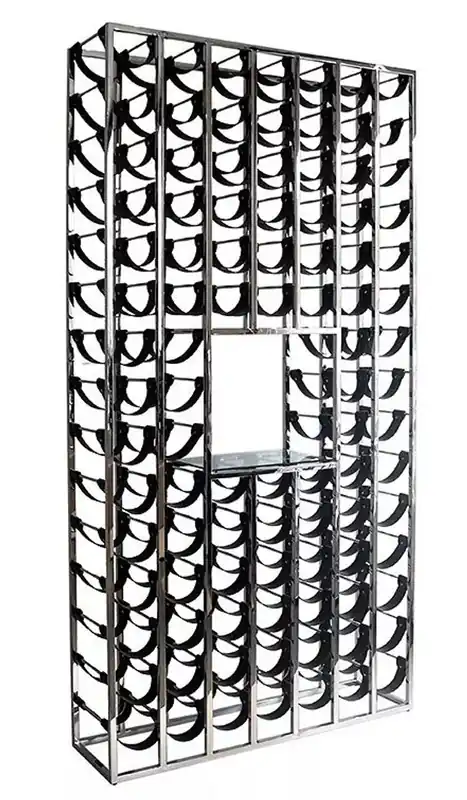 Enorme portabottiglie per vino di lusso Casa Padrino argento / nero 114 x 32 x H. 220 cm - portabottiglie per vino Sonderangebot