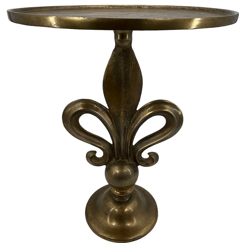Neu Im Sortiment Casa Padrino tavolino barocco giglio oro antico Ø 51 x A. 67 cm - Tavolo rotondo alluminio stile barocco - Mobile per soggiorno - Mobile alluminio - Mobile barocco - Arredamento barocco