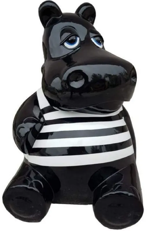 Schnäppchen Casa Padrino scultura decorativa di lusso ippopotamo nero / bianco A. 100 cm - Grande figura decorativa - Figura animale XXL - Scultura decorativa XXL - Figura decorativa XXL - Figure XXL