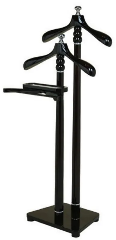 Must-Have Casa Padrino servo muto doppio di lusso nero / argento 50 x 44 x A. 126 cm - Appendiabiti - Accessori Camera da Letto - Accessori Hotel