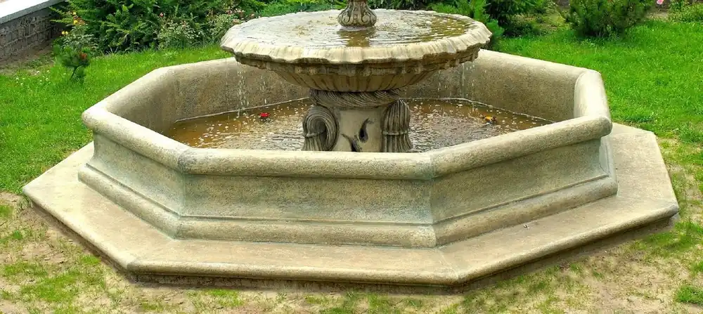 Sonderaktion Casa Padrino bordo per fontana barocco grigio antico Ø 350 x A. 35 cm - Magnifico bordo fontana da giardino - Magnifica decorazione da giardino in stile barocco
