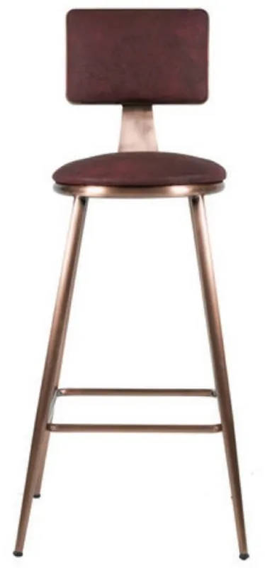 Casa Padrino sedia bar lusso rosso vino / rame 44 x 44 x A. 104 cm - Sgabello bar imbottito con pregiata pelle artificiale - Mobili bar - Mobili di lusso Rabatt