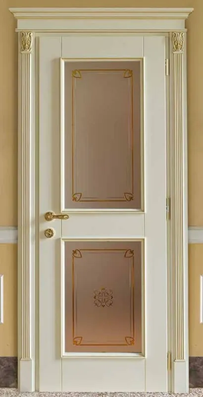 Casa Padrino porta appartamento barocco di lusso crema / oro - Magnifica porta in legno massello con vetrate e cornice - Mobili di lusso in stile barocco - Qualità di lusso - Fatto in Italia Neuheit