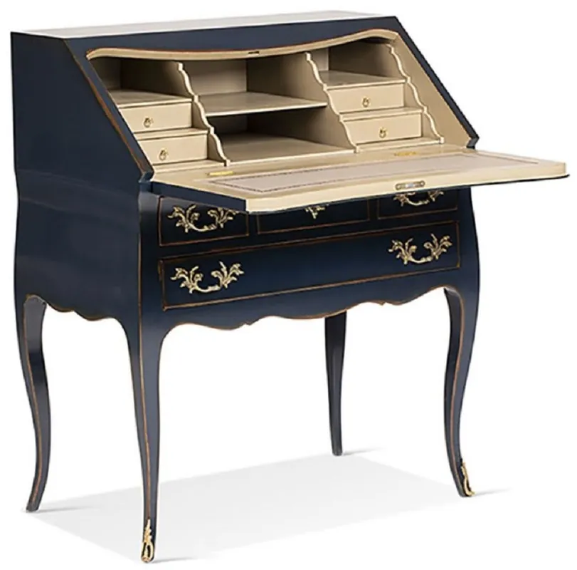 Casa Padrino segretario barocco di lusso blu / oro / beige - Scrivania fatta a mano stile barocco - Mobile per ufficio di lusso stile barocco - Qualità di lusso - Fatto in Italia Nur Heute