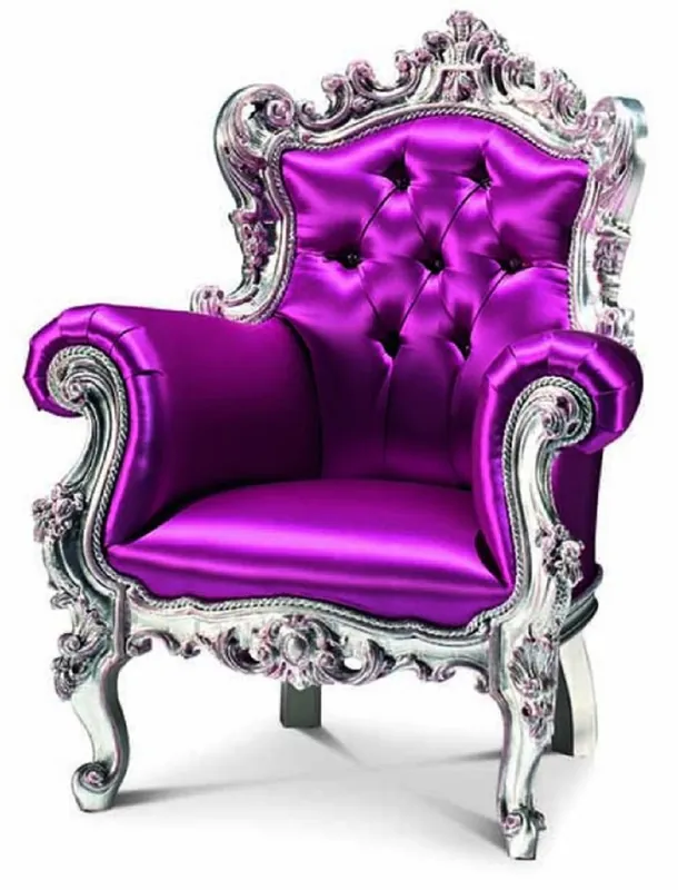 Casa Padrino poltrona per bambini barocco di lusso fucsia / argento - Poltrona per cameretta per bambini barocco con cristallo Swarovski - Mobili per bambini barocchi - Fatto in Italia Heißes Angebot