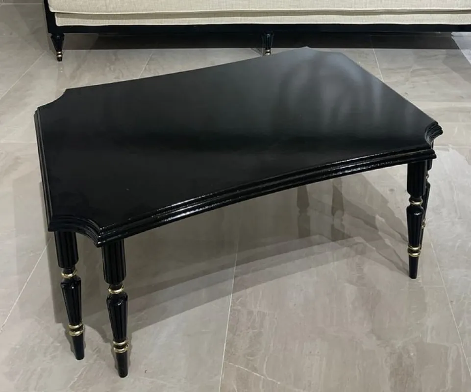 Casa Padrino tavolo da salotto Art Deco di lusso nero / oro - Tavolino da caffè rettangolare - Mobili da soggiorno - Mobili Art Deco - Mobili di lusso - Arredi di lusso - Arredi da soggiorno Sichere Zahlung