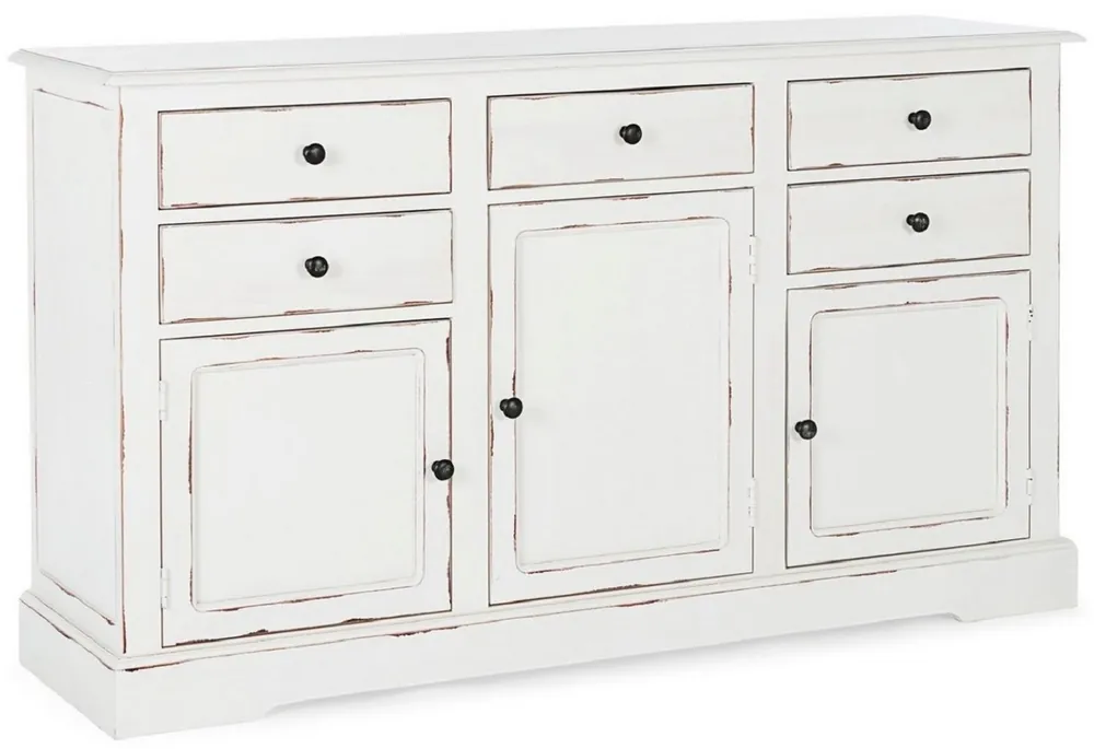 Casa Padrino credenza stile country bianco antico 145 x 40 x A. 85 cm - Armadio in stile country con 3 ante e 5 cassetti - Mobile in stile country - Arredamento in stile country Abverkauf