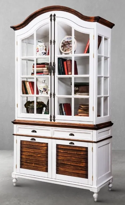 Casa Padrino armadio stile country di lusso bianco antico / marrone 140 x 51,5 x A. 246,5 cm - Armadio per sala da pranzo in stile country - Mobile per sala da pranzo in stile country Bestpreis
