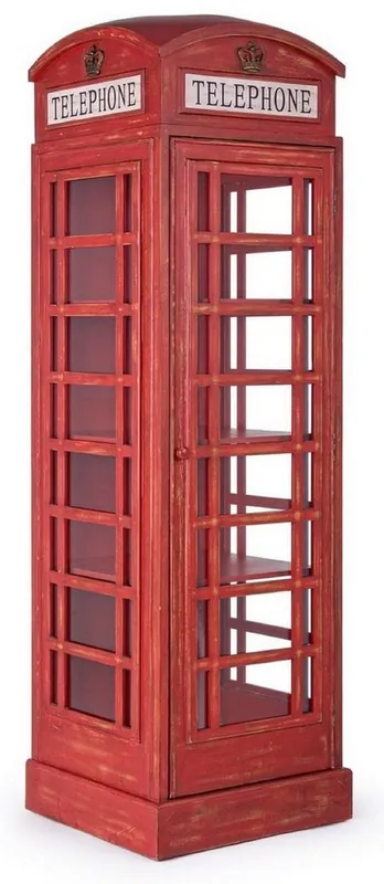 Expressversand Casa Padrino armadio per libri stile country cabina telefonica rosso antico 55 x 51,5 x A. 180 cm - Armadio scaffale cabina telefonica stile inglese - Mobile soggiorno stile country