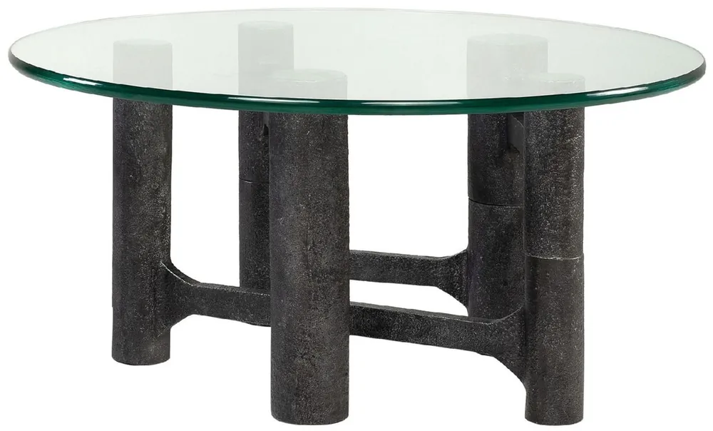 Casa Padrino tavolo da salotto di lusso nero antico Ø 75 x A. 35,5 cm - Tavolo da salotto rotondo in alluminio con piano in vetro - Mobile per soggiorno - Mobili di lusso - Arredamento di lusso Aktuell
